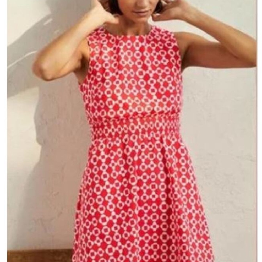 Boden Smocked Waist Mini Dress Coral - 6